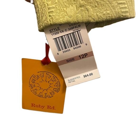 Ruby Rd. Lime Textured Blazer with Ruffle‎ Trim - Picture 4 of 4